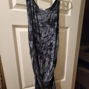 Tie dye blue maternity dress